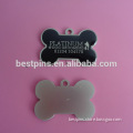 metal bone shape PLATINUM Dog Grooming ID tags custom
